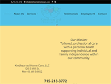 Tablet Screenshot of kindheartedhomecare.com